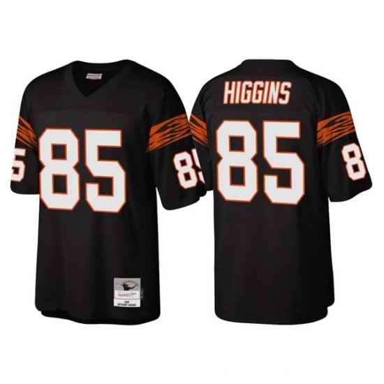 Men Cincinnati Bengals #85 Tee Higgins Black Throwback Legacy Stitched Jerse
