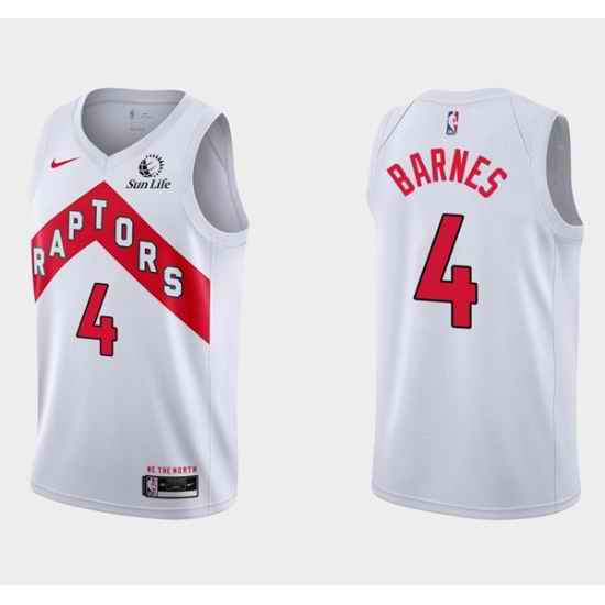 Men Toronto Raptors #4 Scottie Barnes White Association Edition Stitched Basketball Jersey