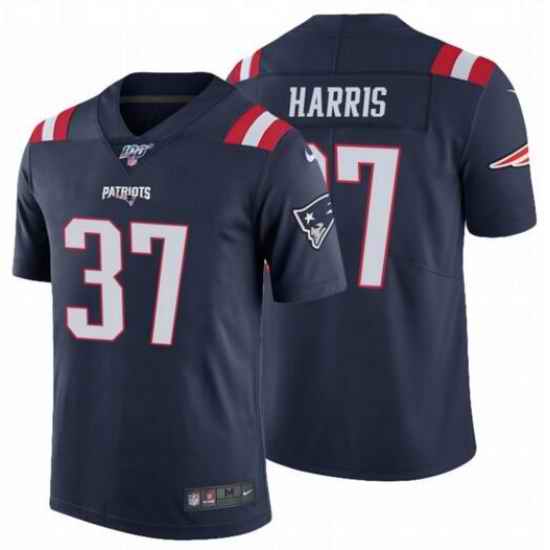 Nike New England Patriots #37 Damien Harris Navy 100th Season Vapor Untouchable Limited Jersey