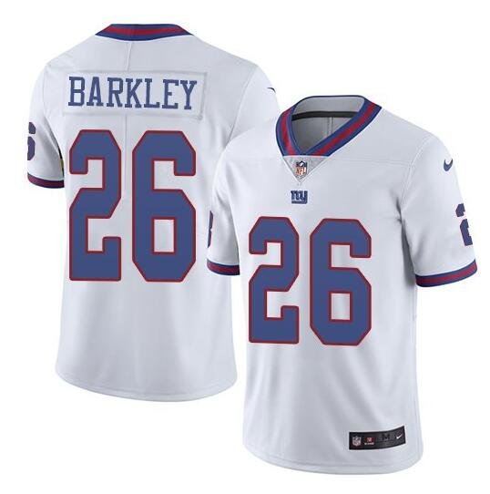 Men's New York Giants #26 Saquon Barkley White Color Rush Limited Stitched Jersey