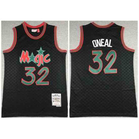 Men Orlando Magic #32 Shaquille O 27Neal Black Throwback Stitched Jersey