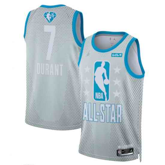 Men 2022 All Star #7 Kevin Durant Gray Stitched Basketball Jersey
