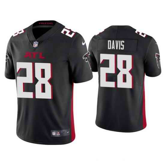 Men Atlanta Falcons #28 Mike Davis Black Vapor Untouchable Limited Stitched Jersey