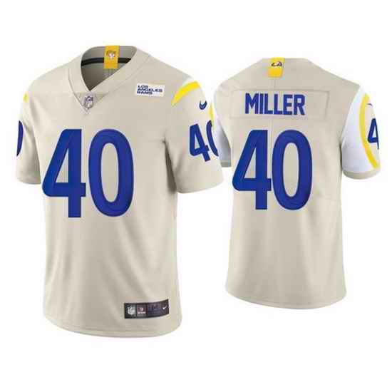 Men Los Angeles Rams #40 Von Miller 2021 Bone Vapor Untouchable Limited Stitched Football Jersey