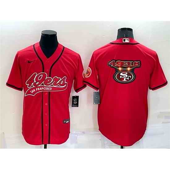 Men San Francisco 49ers Red Team Big Logo With Patch Cool Base Stitched Baseb