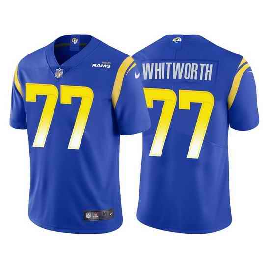 Youth Nike Los Angeles Rams #77 Andrew Whitworth Blue Vapor Untouchable Limited Jersey