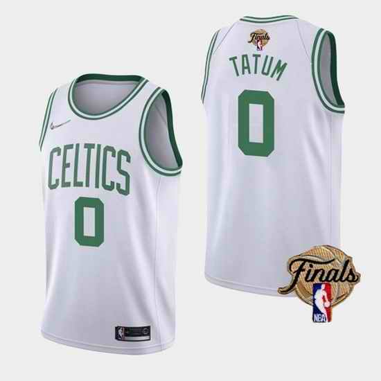Men Boston Celtics #0 Jayson Tatum 2022 White NBA Finals Stitched Jersey