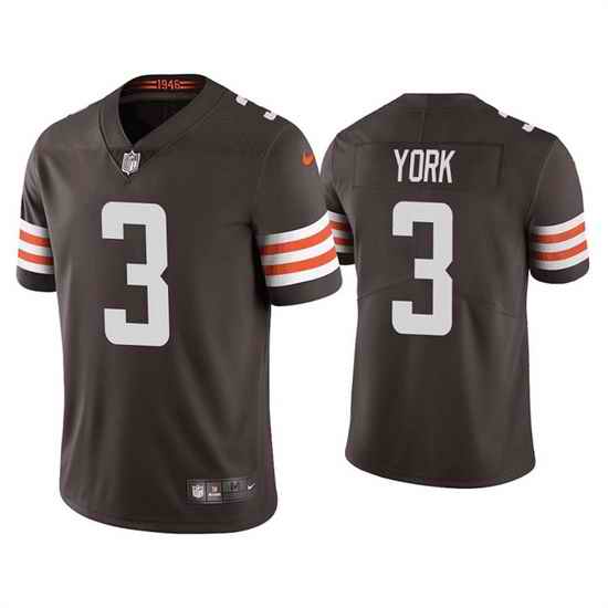 Men Cleveland Browns #3 Cade York Brown Vapor Untouchable Limited Stitched Jerseys