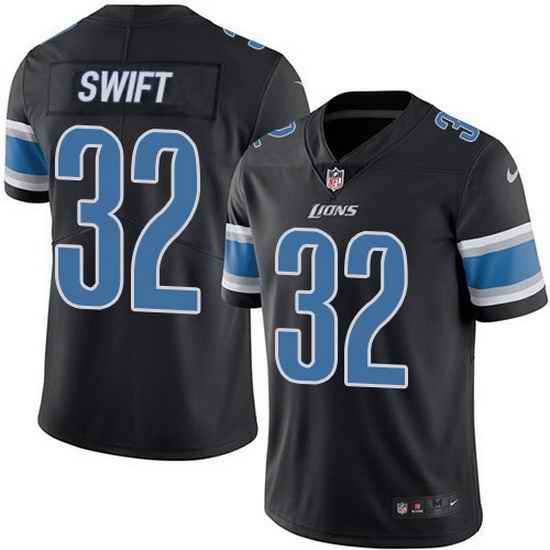 Youth Nike Lions #32 D'Andre Swift Black Stitched NFL Vapor Untouchable Limited Jersey