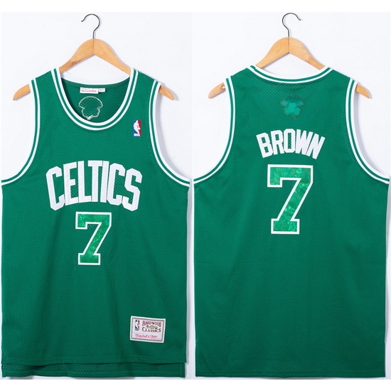 Men Boston Celtics #7 Jaylen Brown Green Stitched Jersey