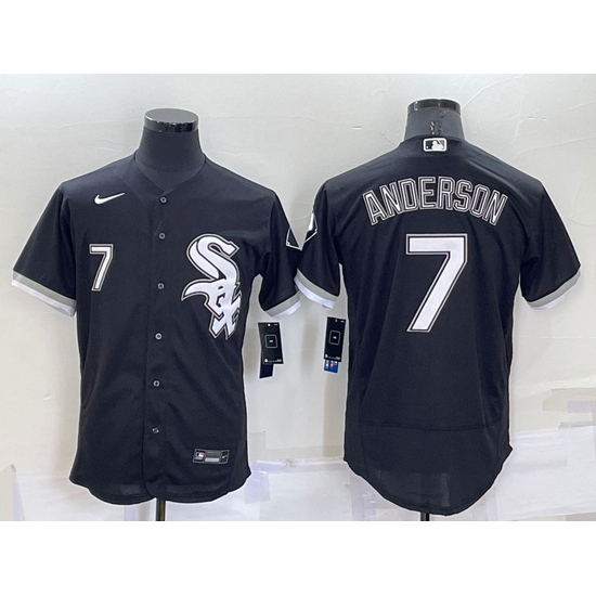 Men Chicago White Sox #7 Tim Anderson Black Flex Base Stitched Jersey