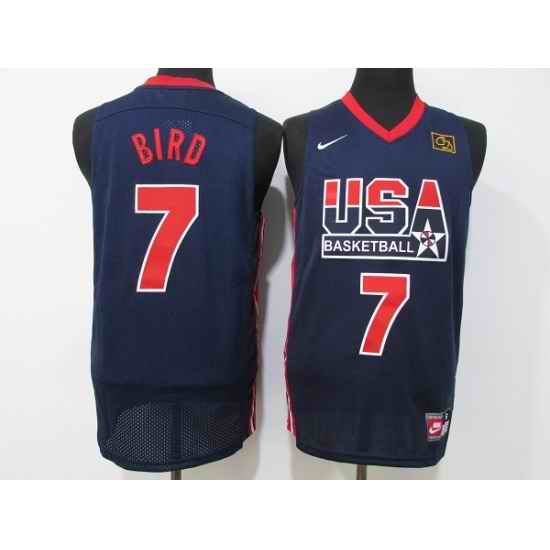 Men USA Basketball #7 Larry Bird Navy Stitched Jersey