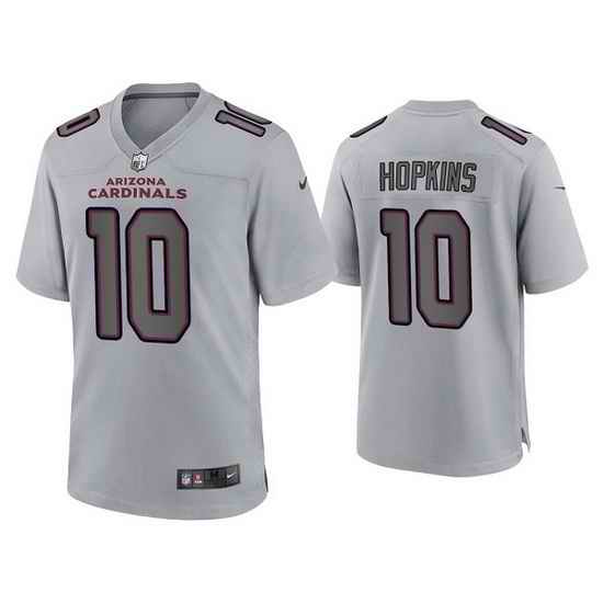 Men Arizona Cardinals #10 DeAndre Hopkins Grey Atmosphere Fashion Stitched Game Jersey