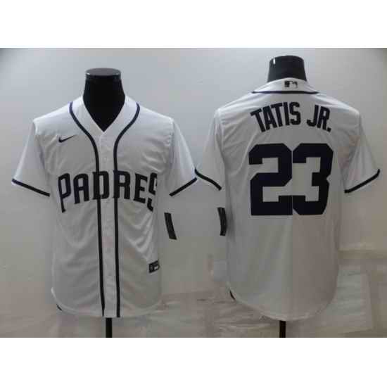 Men San Diego Padres #23 Fernando Tatis Jr  White Cool Base Stitched Jersey