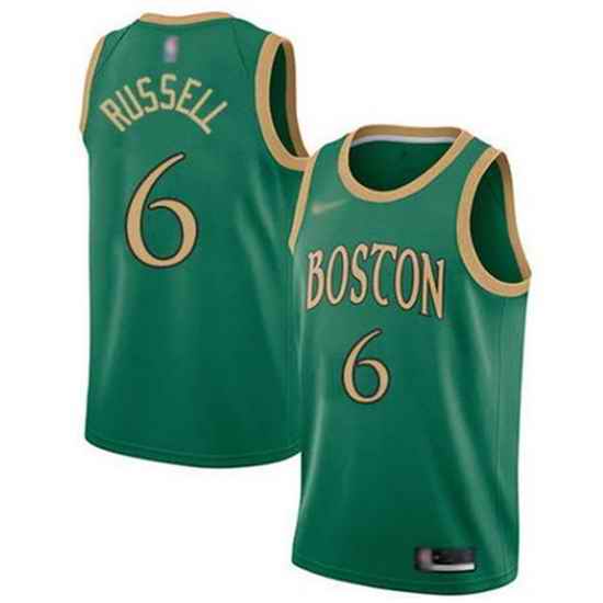 Men Boston Celtics #6 Bill Russell Green Stitched Basketball Jerseys