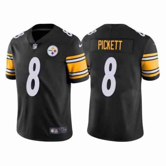Youth Pittsburgh Steelers #8 Kenny Pickett 2022 NFL Draft Black Vapor Limited Jersey