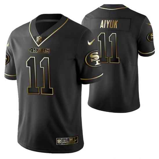San Francisco 49ers #11 Brandon Aiyuk Black Golden Limited Edition Stitched NFL Jersey