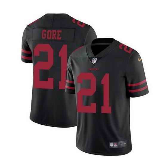 Men San Francisco 49ers #21 Frank Gore Black Vapor Untouchable Limited Stitched jersey