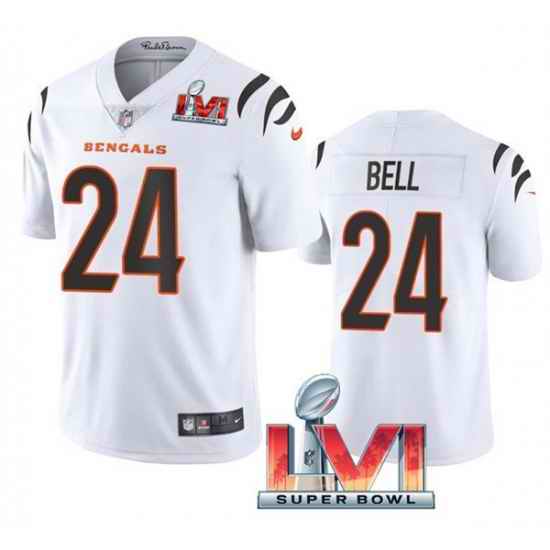 Nike Cincinati Bengals #24 Vonn Bell White 2022 Super Bowl LVI Vapor Limited Jersey