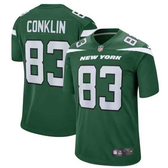 Men New York Jets #83 Tyler Conklin 2022 Green Stitched Game Jersey