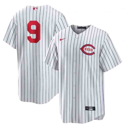 Men Cincinnati Reds #9 Mike Moustakas 2022 White Field Of Dreams Stitched Baseball Jersey