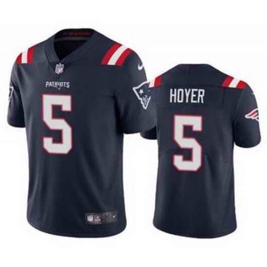 Men New England Patriots #5 Brian Hoyer Navy 2021 Vapor Untouchable Limited Stitched Jersey
