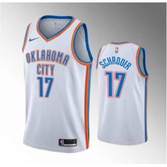 Men Oklahoma City Thunder #17 Dennis Schroder White Stitched Basketball Jersey