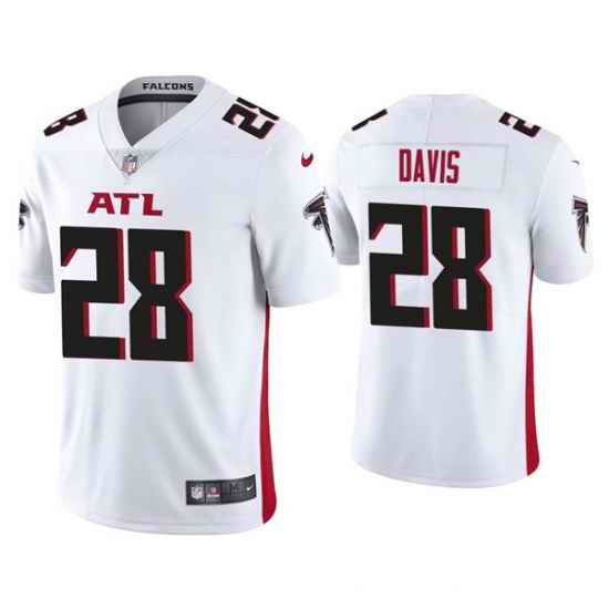 Men Atlanta Falcons #28 Mike Davis White Vapor Untouchable Limited Stitched Jersey
