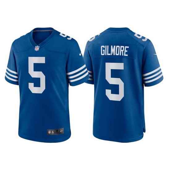Men Indianapolis Colts #5 Stephon Gilmore Blue Stitched Football Jersey