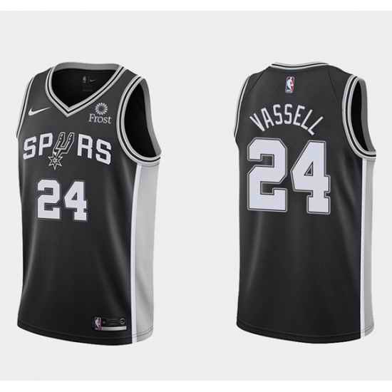 Men San Antonio Spurs #24 Devin Vassell Black Icon Edition Stitched Jersey