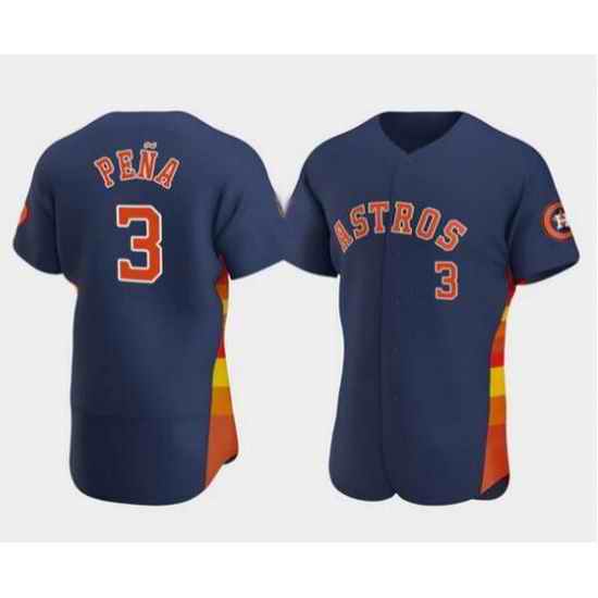 Men New Houston Astros #3 Jeremy Pena Navy Stitched Jersey
