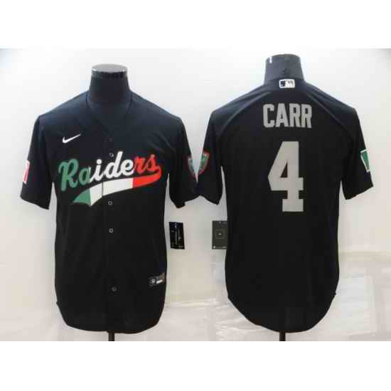 Men Las Vegas Raiders #4 Derek Carr Black Mexico Stitched Jersey
