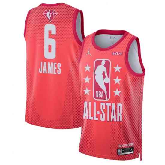 Men 2022 All Star #6 LeBron James Maroon Stitched Basketball Jerse