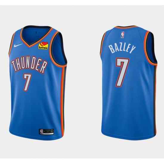 Men Oklahoma City Thunder #7 Darius Bazley Blue Stitched Basketball Jersey