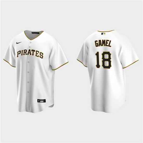 Men Pittsburgh Pirates #18 Ben Gamel White Cool Base Stitched Jerse