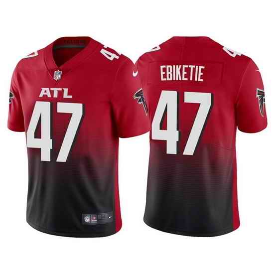 Men Atlanta Falcons #47 Arnold Ebiketie Red Black Vapor Untouchable Limited Stitched Jersey