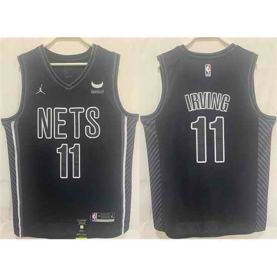 Men Brooklyn Nets #11 Kyrie Irving Black Stitched Basketball Jersey