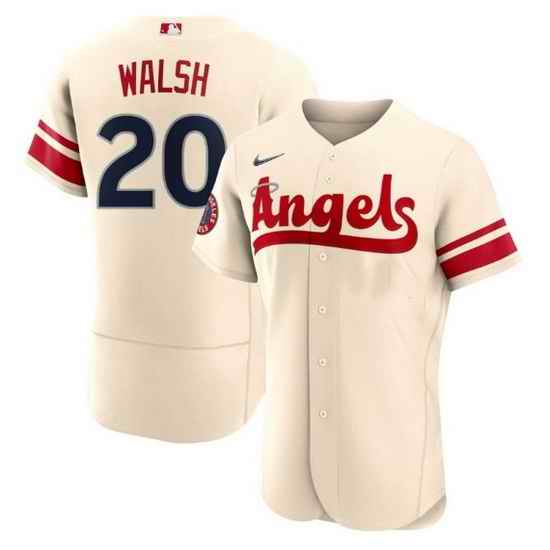 Men Los Angeles Angels #20 Jared Walsh 2022 Cream City Connect Flex Base Stitched Jerseyy