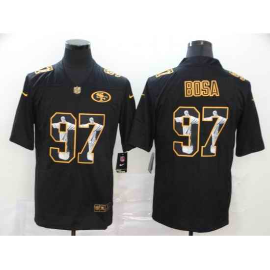 Men San Francisco 49ers #97 Nick Bosa Jesus Faith Black Vapor Untouchable Stitched NFL Nike Limited Jersey