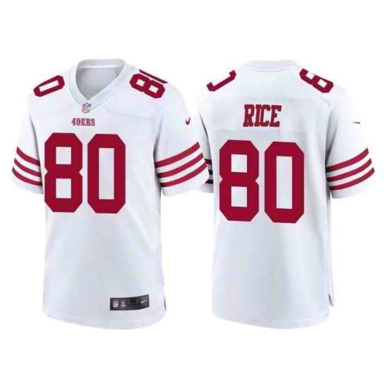 Men San Francisco 49ers #80 Jerry Rice 2022 New White Stitched Game Jersey