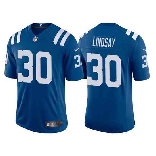 Men Indianapolis Colts #30 Phillip Lindsay Blue Stitched Football Jersey
