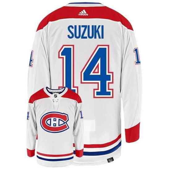 Men Montreal Canadiens #14 Nick Suzuki White Stitched Jerse