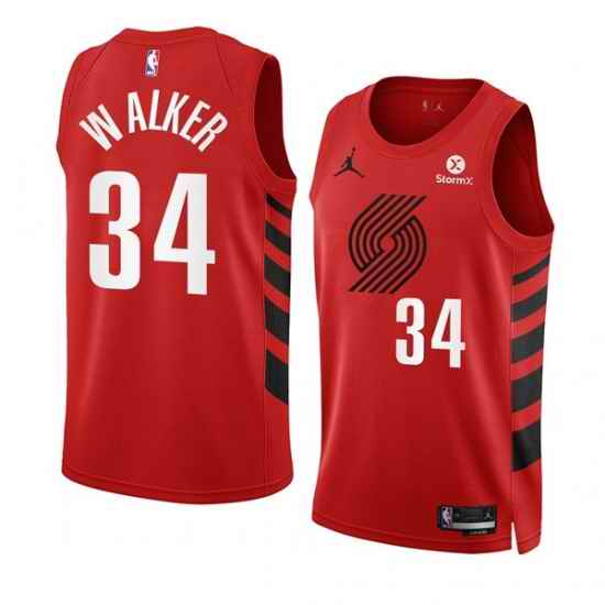 Men Portland Trail Blazers 34 Jabari Walker 2022 #23 Red Statement Edition Swingman Stitched Basketball Jersey