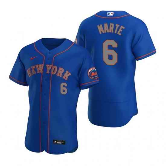 Men Nike New York Mets #6 Starling Marte BlueFlex Base Stitched MLB Jersey