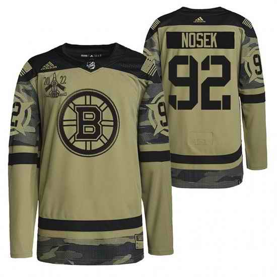 Men Boston Bruins #92 Tomas Nosek 2022 Camo Military Appreciation Night Stitched jersey
