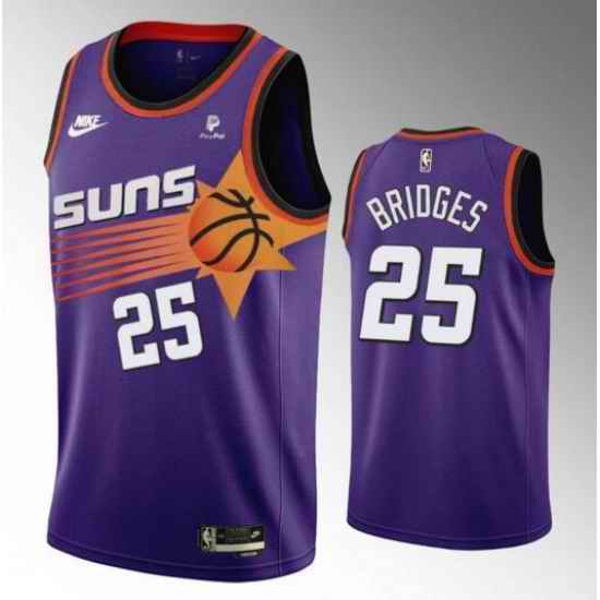 Men Nike Phoenix Suns #25 Mikal Bridges Swingman Purple NBA Jersey