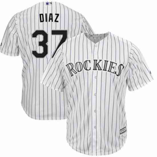 Men Nike Colorado Rockies #37 Jairo Diaz White Flex Base MLB Jersey