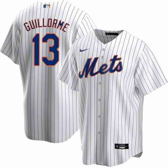 Men New York Mets #13 Luis Guillorme White Cool Base Stitched Baseball Jersey