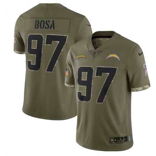 Men Los Angeles Chargers #97 Joey Bosa Olive 2022 Salute To Service Limited Stitched Jersey