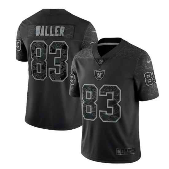 Men Las Vegas Raiders #83 Darren Waller Black Reflective Limited Stitched Football Jersey